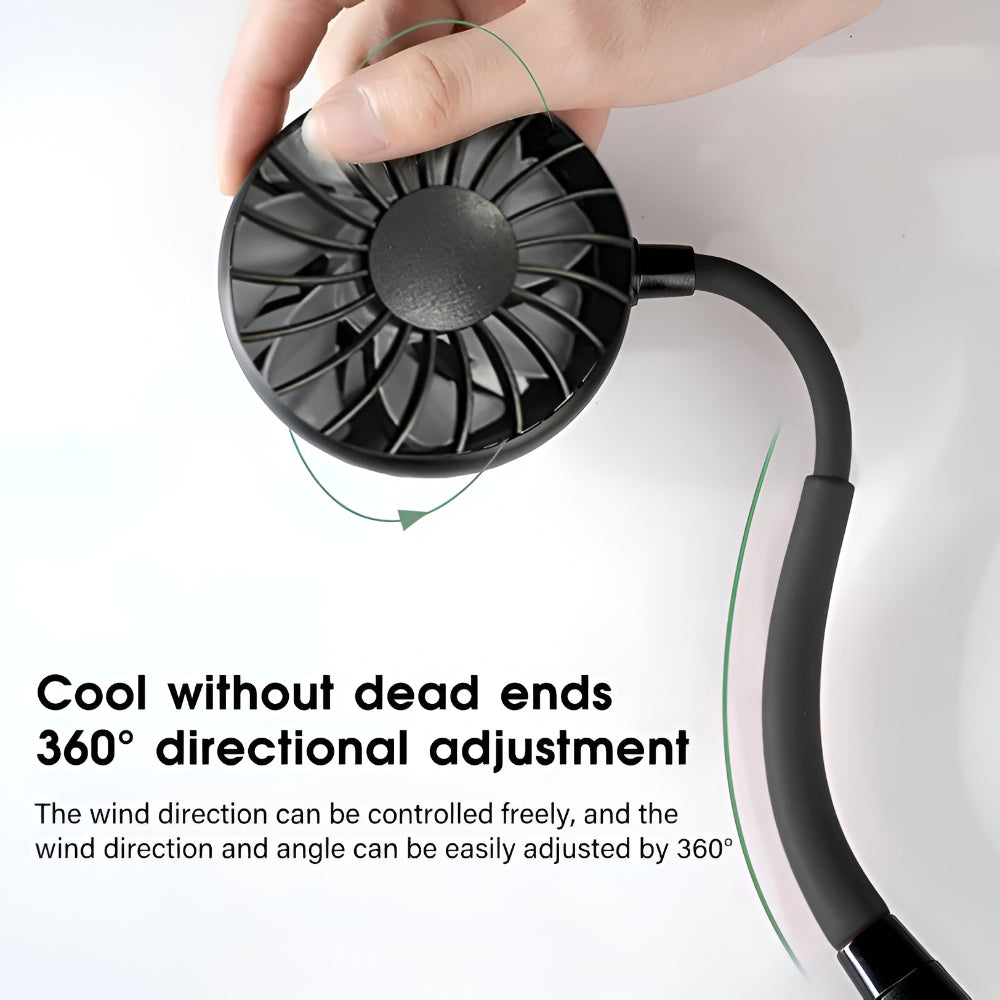 Ventilador de Pescoço Portátil - Dispositivo de Resfriamento Recarregável sem as Mãos para Casa e Ar Livre