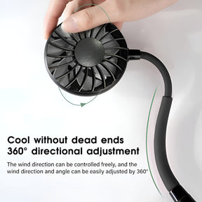 Ventilador de Pescoço Portátil - Dispositivo de Resfriamento Recarregável sem as Mãos para Casa e Ar Livre