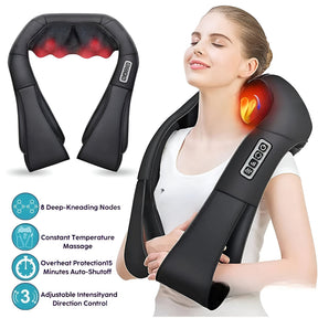 Massageador de Pescoço Shiatsu Elétrico para Uso Doméstico e Veicular