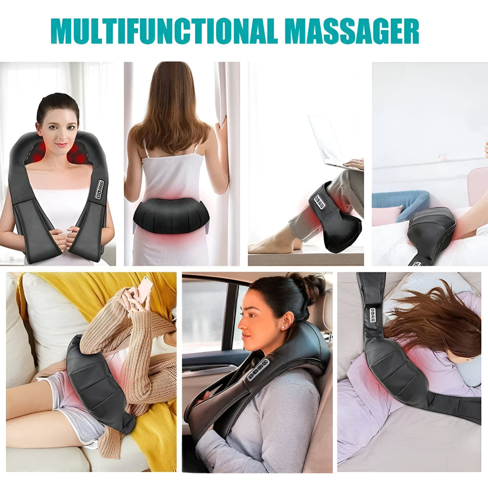 Massageador de Pescoço Shiatsu Elétrico para Uso Doméstico e Veicular