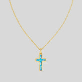 Colar com Pingente de Cruz Presente de Dia das Mães Joia Dourada Minimalista