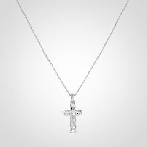 Colar com Pingente de Cruz Presente de Dia das Mães Joia Dourada Minimalista