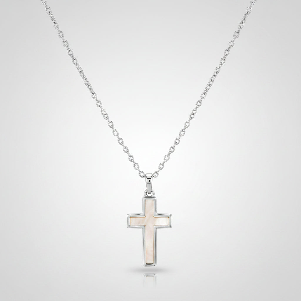 Colar com Pingente de Cruz Presente de Dia das Mães Joia Dourada Minimalista