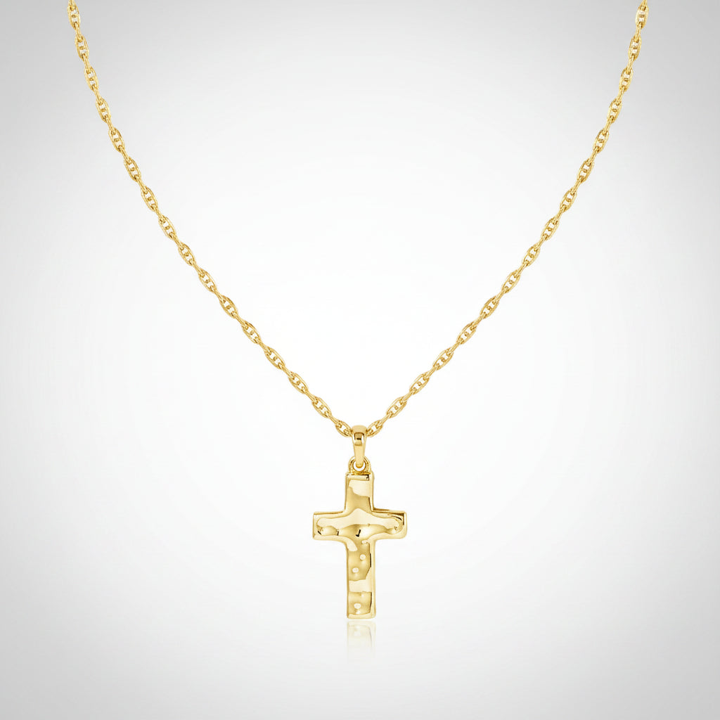 Colar com Pingente de Cruz Presente de Dia das Mães Joia Dourada Minimalista
