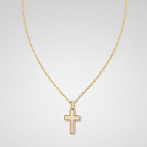 Colar com Pingente de Cruz Presente de Dia das Mães Joia Dourada Minimalista