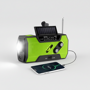 Rádio Meteorológico de Emergência Portátil com Carregador Solar e Manivela