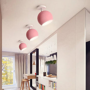 Nordic Macaron Ceiling Light | Modern Round Aluminium Lamp