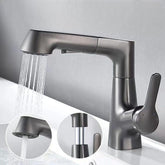 Torneira de banheiro com ducha manual retrátil giratória