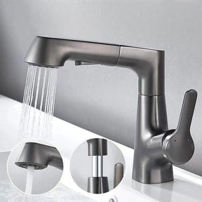 Torneira de banheiro com ducha manual retrátil giratória