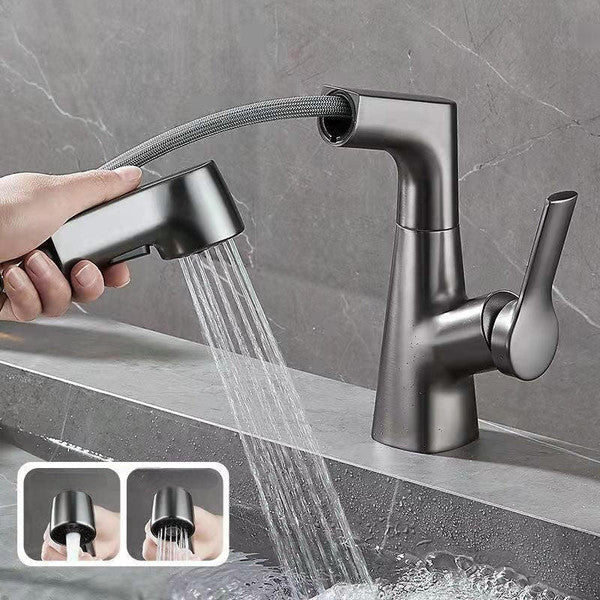 Torneira de banheiro com ducha manual retrátil giratória