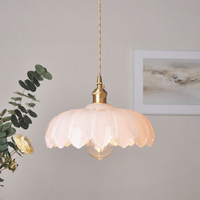 Luminária Pendente de Flores Vintage | Lustre de Vidro Colorido