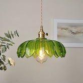 Luminária Pendente de Flores Vintage | Lustre de Vidro Colorido