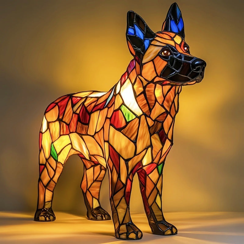 Luminária de Mesa Decorativa em Resina com Formato de Cachorro