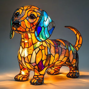 Luminária de Mesa Decorativa em Resina com Formato de Cachorro