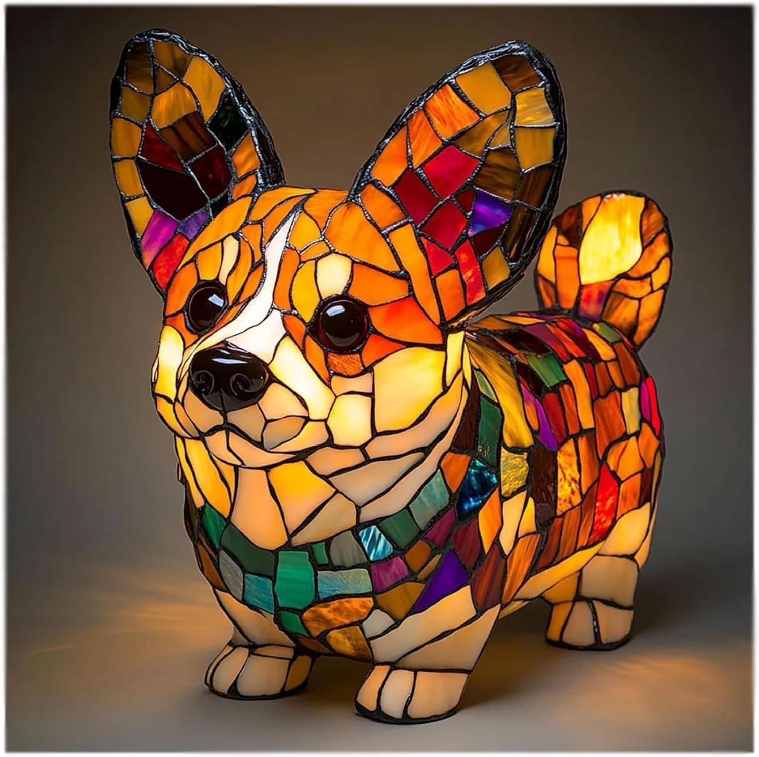 Luminária de Mesa Decorativa em Resina com Formato de Cachorro
