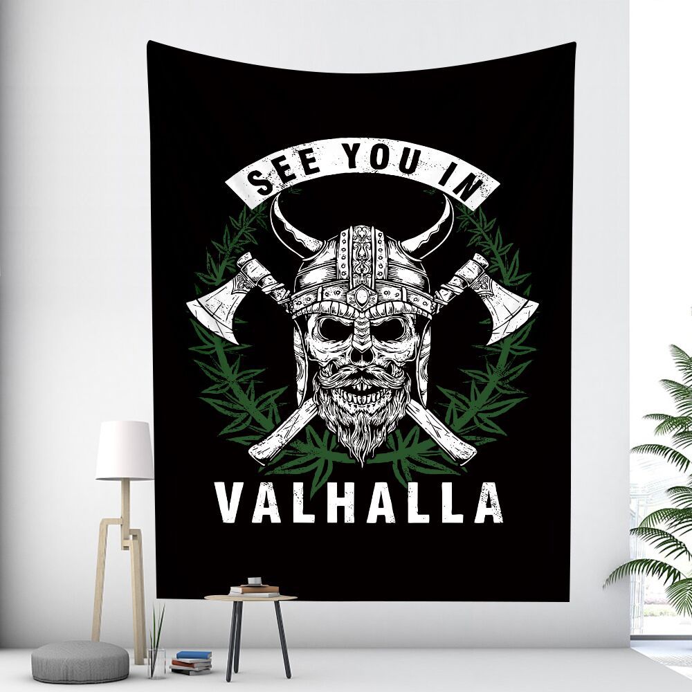 Tapeçaria Decorativa de Parede com Tema Viking