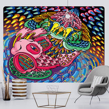 Tapeçaria Decorativa de Parede com Tema Viking