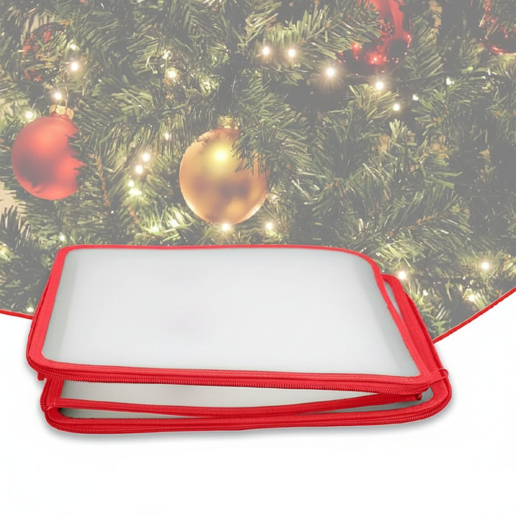 Caixa Organizadora de Enfeites de Natal de Plástico Transparente