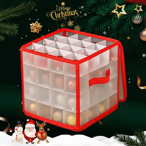 Caixa Organizadora de Enfeites de Natal de Plástico Transparente