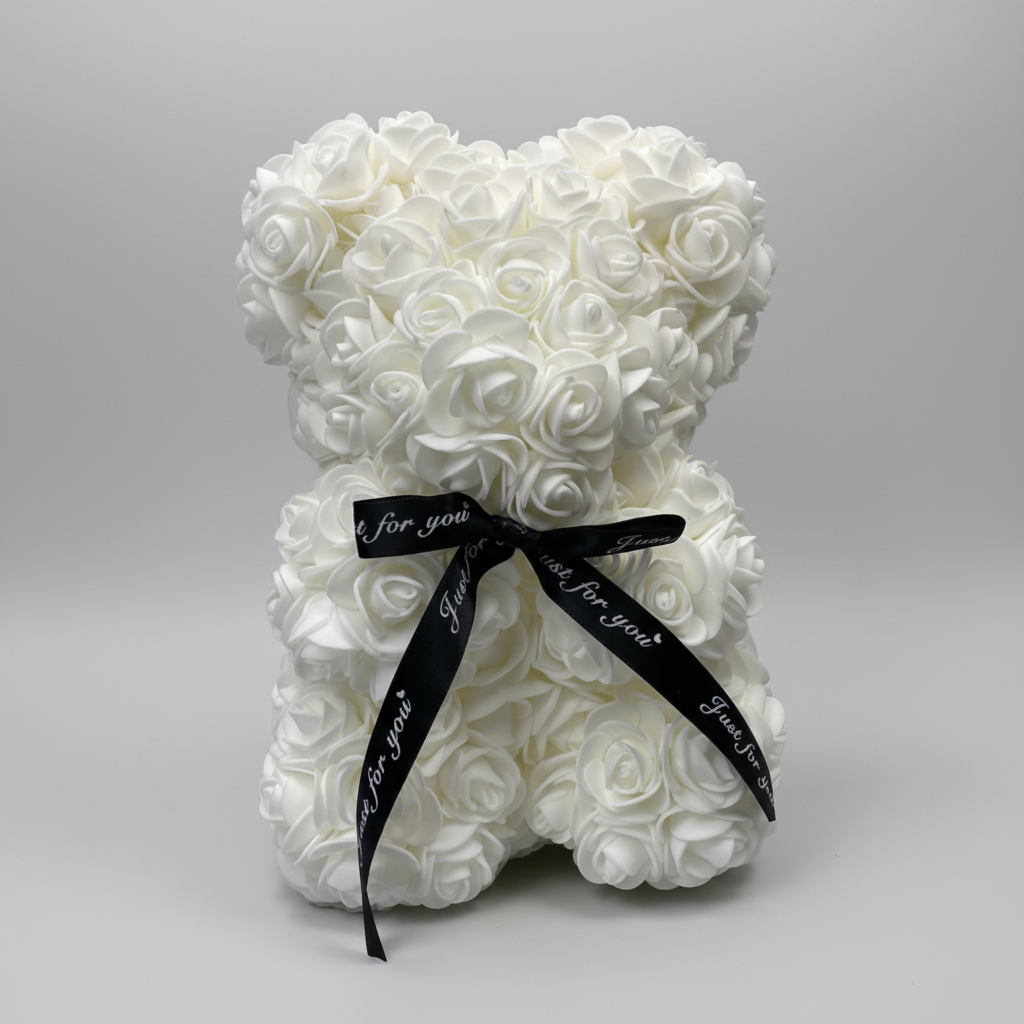 Urso de Rosas Presente de Dia das Mães Decoração de Urso de Flores Artificiais