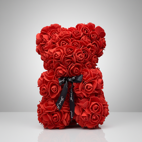 Urso de Rosas Presente de Dia das Mães Decoração de Urso de Flores Artificiais