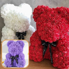 Urso de Rosas Presente de Dia das Mães Decoração de Urso de Flores Artificiais