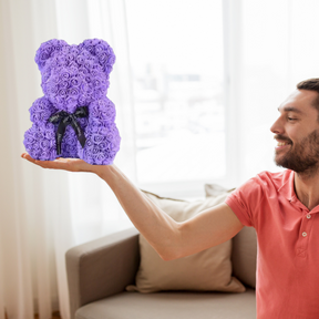 Urso de Rosas Presente de Dia das Mães Decoração de Urso de Flores Artificiais