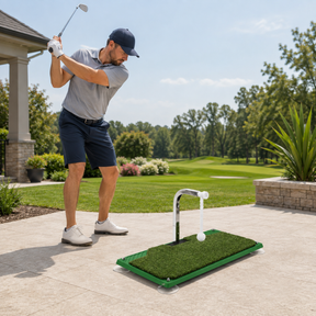 Treinador de Swing de Golfe para Uso Externo Auxiliar de Batida Portátil e Dobrável