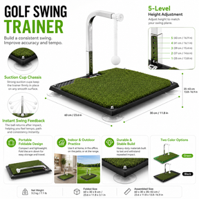 Treinador de Swing de Golfe para Uso Externo Auxiliar de Batida Portátil e Dobrável