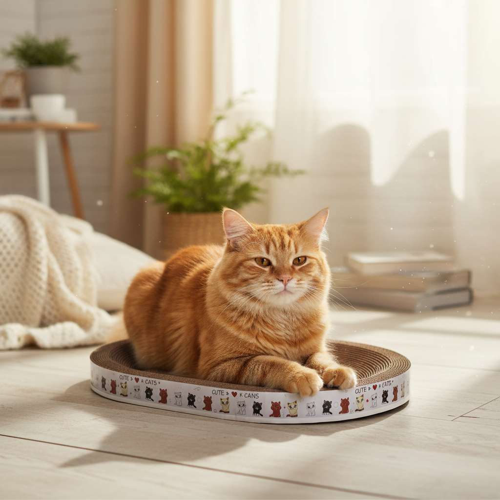 Cama Lounge Redonda de Papelão para Gatos