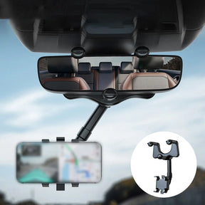 Suporte de Celular para Retrovisor de Carro Multifuncional com Rotação 360°