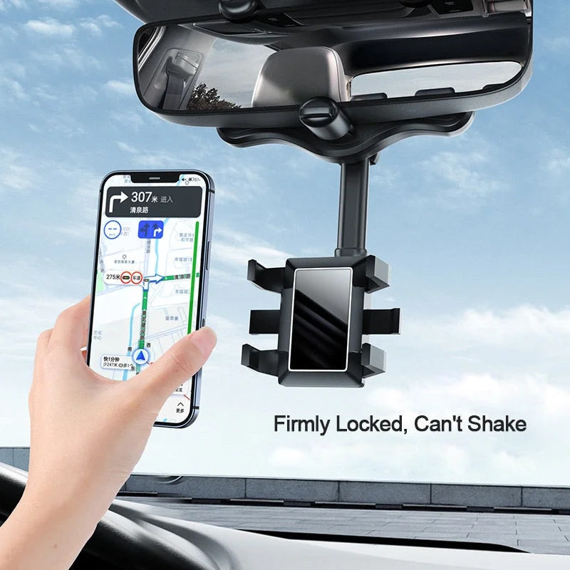 Suporte de Celular para Retrovisor de Carro Multifuncional com Rotação 360°