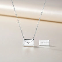 Necklace Pendant Envelope Love Letter Copper Gift Jewelry