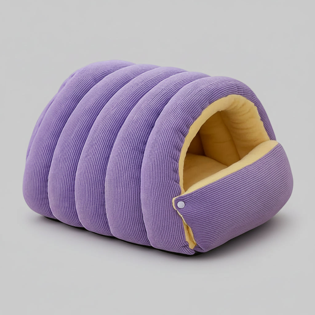 Cama de Pelúcia em Formato de Toca para Gatos, Macia e Aconchegante