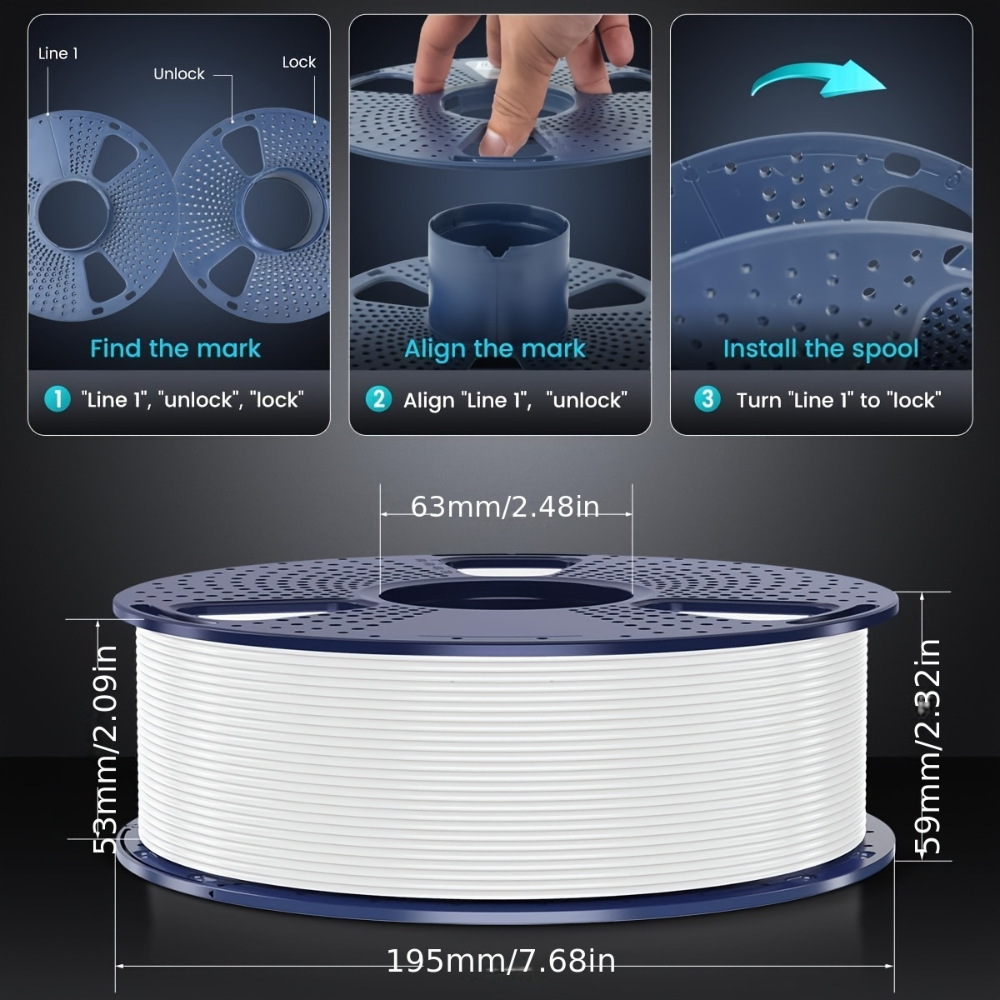 Filamento para Impressora 3D PETG Carretel de Plástico Impressões Duráveis de Alta Resistência