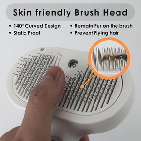 Pet Grooming Brush Self Cleaning Silicone Massage Spray Comb