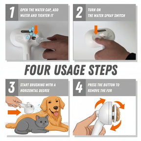 Pet Grooming Brush Self Cleaning Silicone Massage Spray Comb
