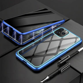 Capa de Celular com Proteção de Privacidade Anti-Espionagem de Vidro Temperado 360 Graus