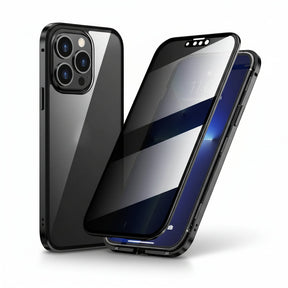 Capa de Celular com Proteção de Privacidade Anti-Espionagem de Vidro Temperado 360 Graus