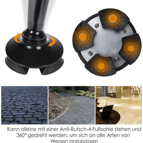Foldable Walking Cane with LED Light – Alarm Function &amp; Adjustable