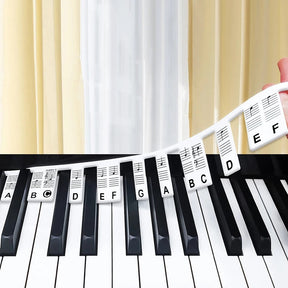 Adesivos de Silicone para Teclado de Piano Etiquetas de Notas Aprendizado de Teclas