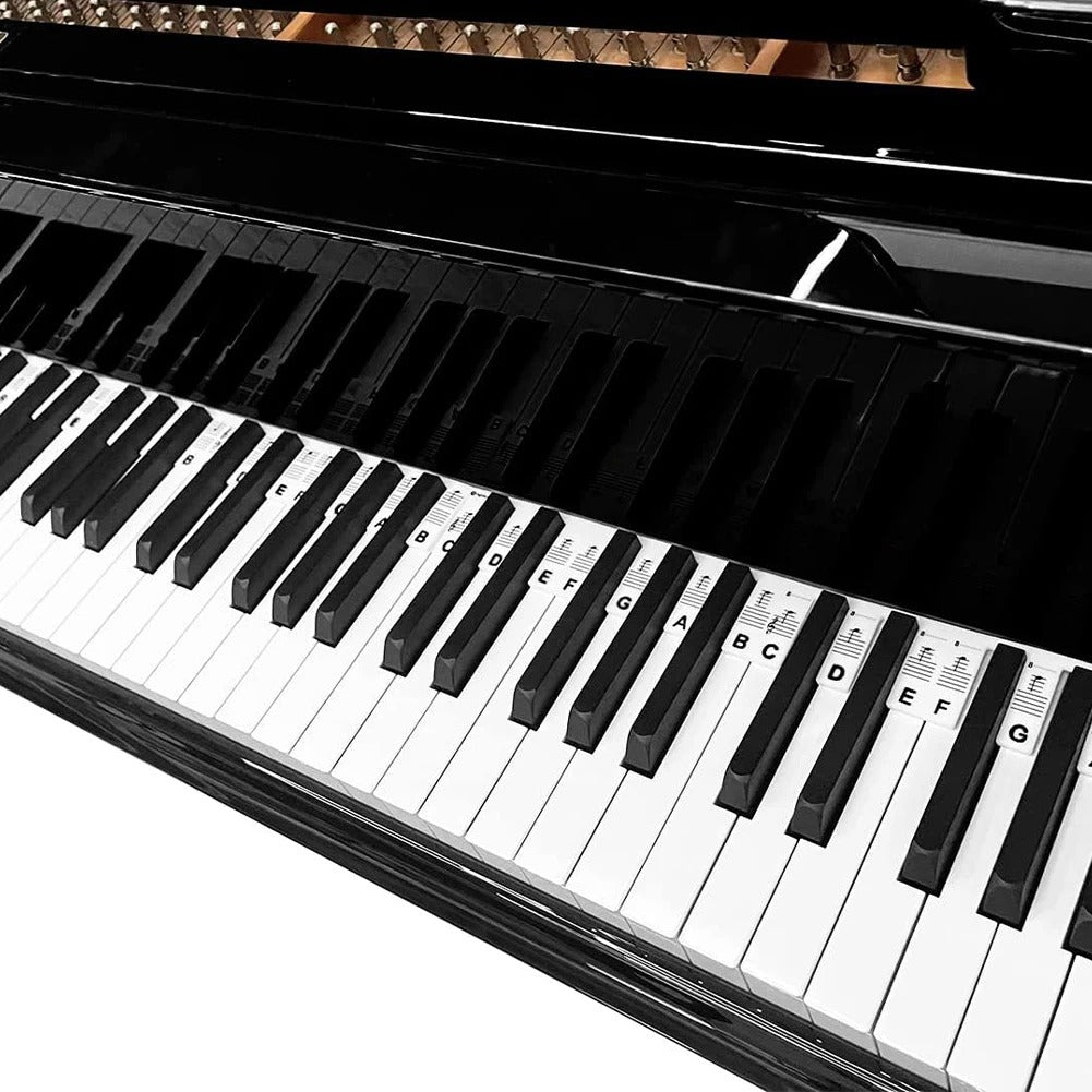 Adesivos de Silicone para Teclado de Piano Etiquetas de Notas Aprendizado de Teclas