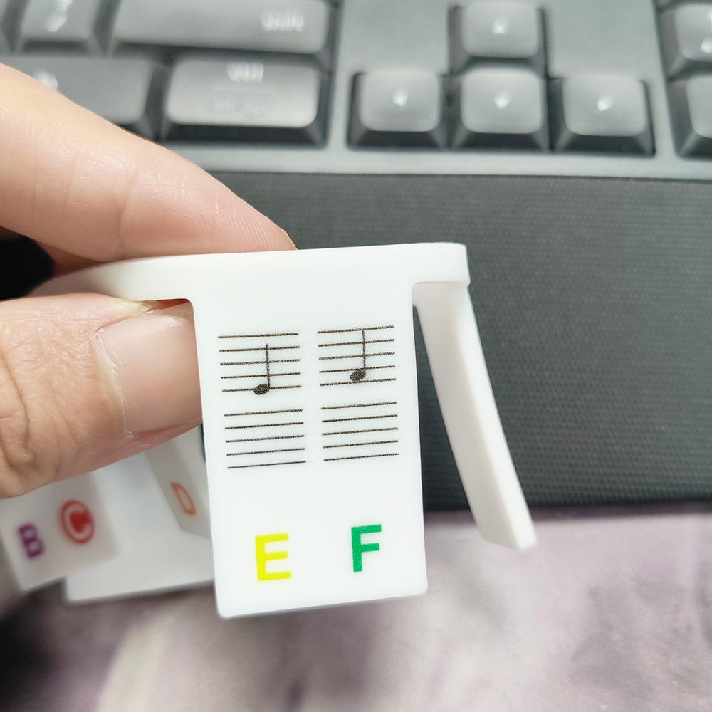 Adesivos de Silicone para Teclado de Piano Etiquetas de Notas Aprendizado de Teclas