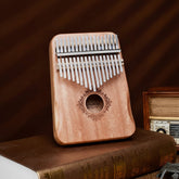 Kalimba Piano de Polegar de Madeira Mogno Instrumento de 17 Teclas