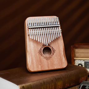 Kalimba Piano de Polegar de Madeira Mogno Instrumento de 17 Teclas