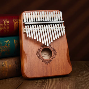 Kalimba Piano de Polegar de Madeira Mogno Instrumento de 17 Teclas
