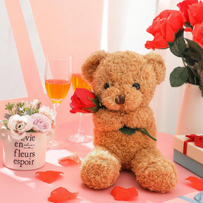 Urso de Pelúcia para o Dia dos Namorados com Rosa Presente de Pelúcia