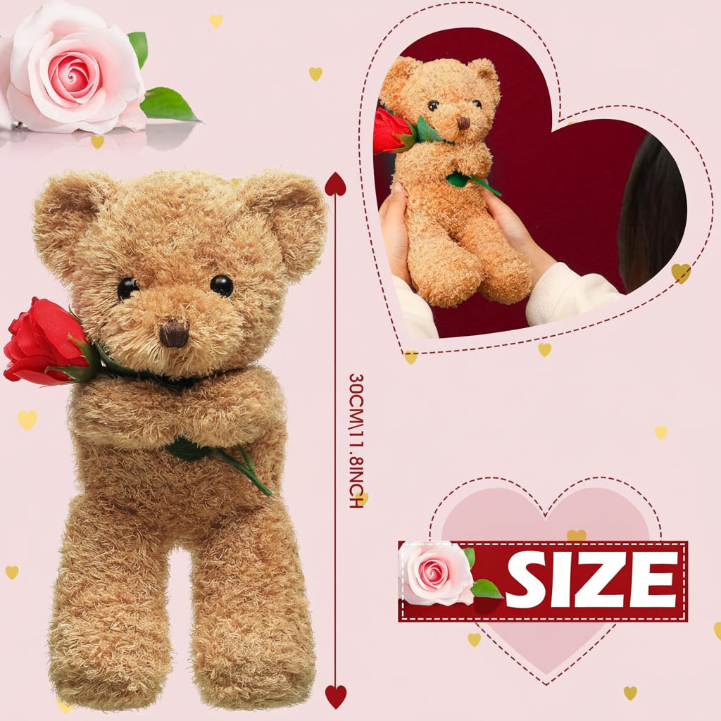 Urso de Pelúcia para o Dia dos Namorados com Rosa Presente de Pelúcia
