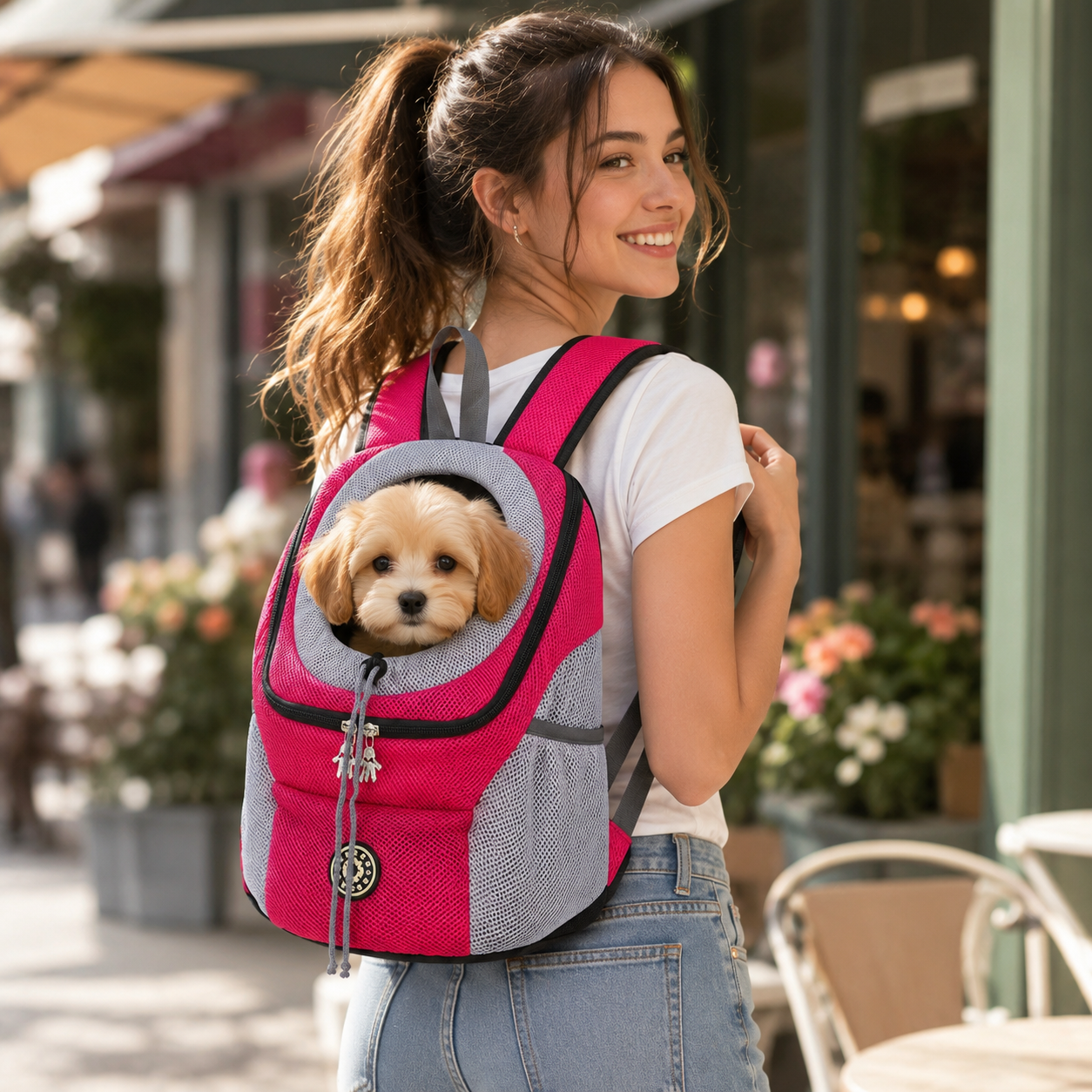 Mochila de Transporte para Cães, Design Prático para Viagens