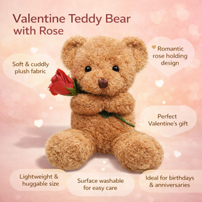 Urso de Pelúcia para o Dia dos Namorados com Rosa Presente de Pelúcia